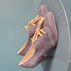 Miss L Fire Navy Suede Booties